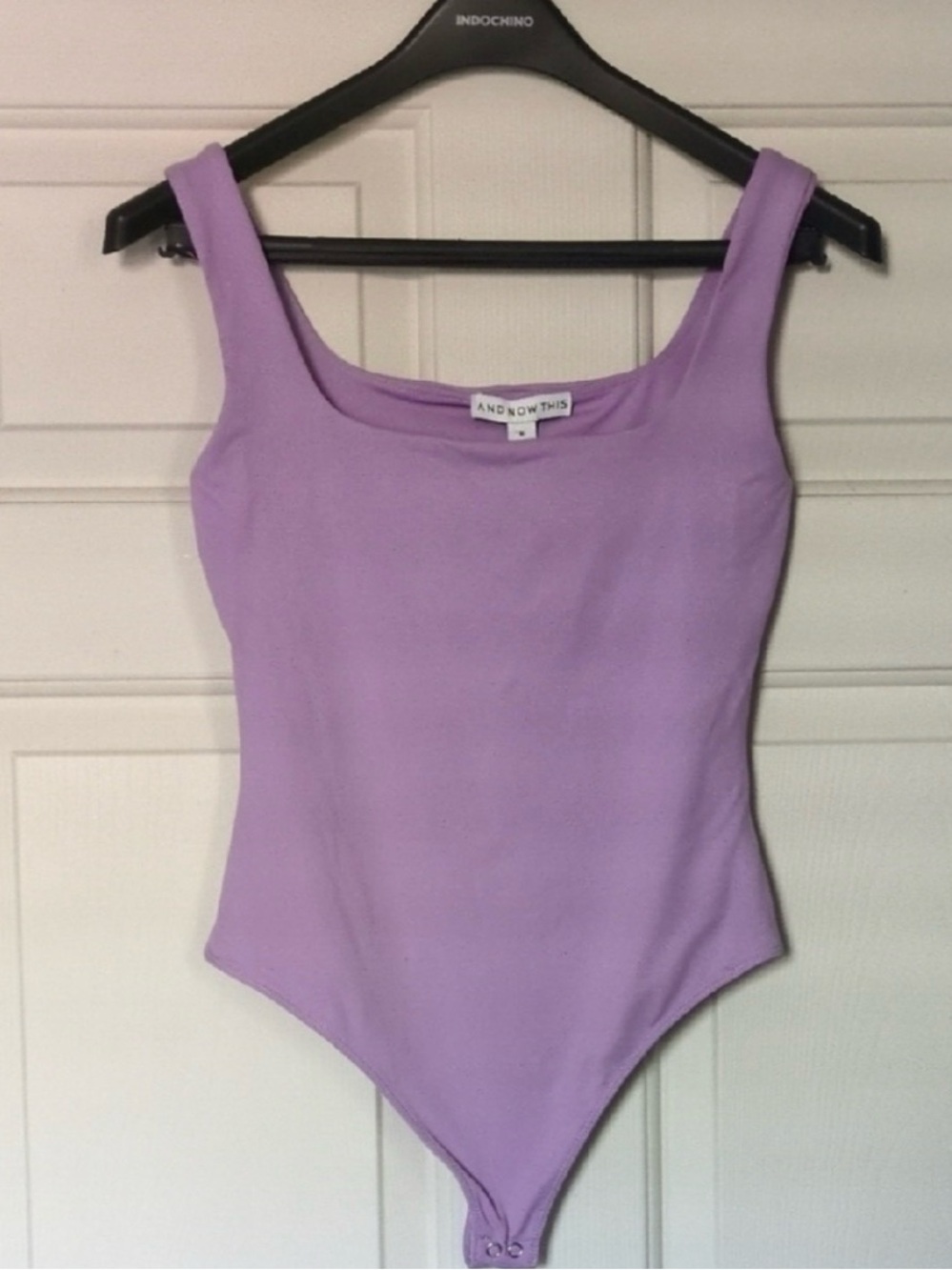 Square-Neck Bodysuit in Lilac